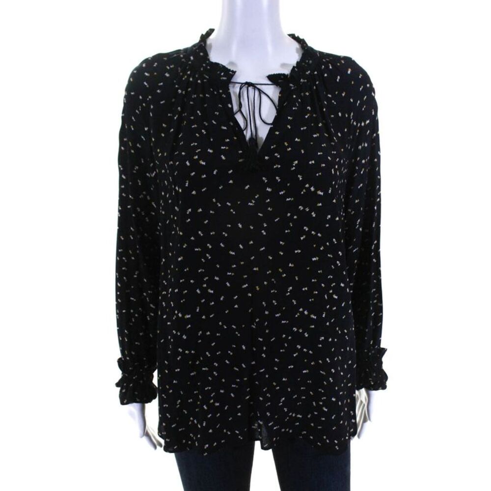 Charli Womens Arrow Gwen Long Sleeve Geometric Print Blouse Blue Size 6 11114691
